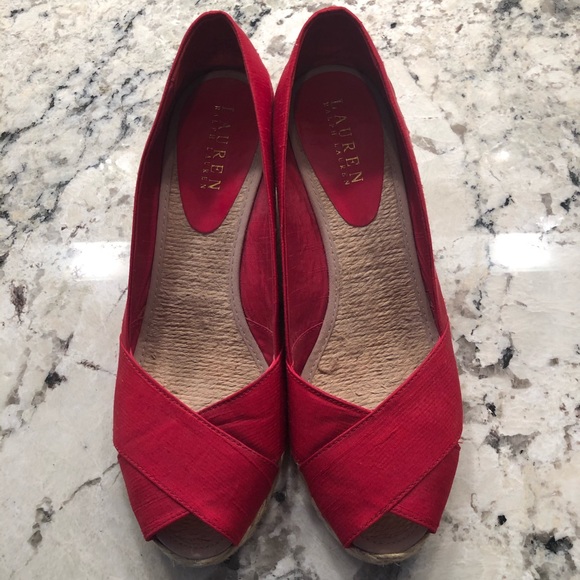 Ralph Lauren Cecilia Espadrille Wedges - Picture 1 of 12
